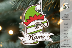 Christmas Ornament Laser Cut. Letter F SVG Product Image 1
