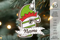 Christmas Ornament Laser Cut. Letter F SVG Product Image 1