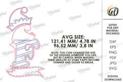 Christmas Ornament Laser Cut. Letter F SVG Product Image 2