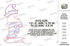Christmas Ornament Laser Cut. Letter F SVG Product Image 2