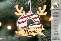 Christmas Ornament Laser Cut. Letter G SVG Product Image 1