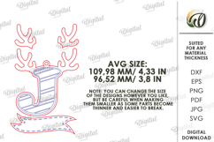 Christmas Ornament Laser Cut. Letter J SVG Product Image 2