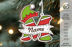 Christmas Ornament Laser Cut. Letter M SVG Product Image 1