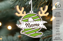 Christmas Ornament Laser Cut. Letter Q SVG Product Image 1