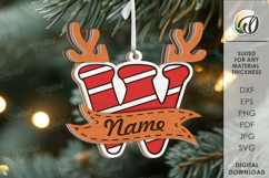 Christmas Ornament Laser Cut. Letter W SVG Product Image 1