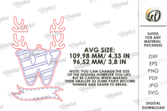 Christmas Ornament Laser Cut. Letter W SVG Product Image 2