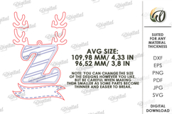 Christmas Ornament Laser Cut. Letter Z SVG Product Image 2