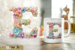 LETTER E| 3d floral clipart png Product Image 1