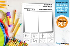Beginning Sound Sort: Letter E Product Image 1