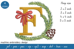 Letter F Embroidery Design - Christmas Pattern Product Image 1