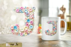LETTER J| 3d floral marshmallow clipart png Product Image 1