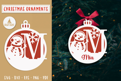 Letter M Christmas Personalized Ornament Laser cut