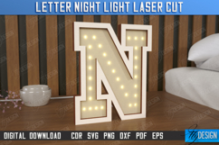 Personalized Lamp Laser Cut | Letter Night Light | Monogram Product Image 1