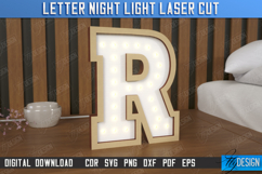 Letter Led Night Light Laser Cut Bundle, Alphabet Light Box Product Image 19