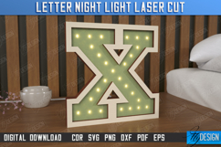 Letter Led Night Light Laser Cut Bundle, Alphabet Light Box Product Image 24