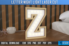 Personalized Lamp Laser Cut | Letter Night Light | Monogram Product Image 1