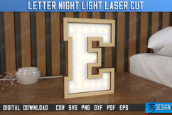 Letter Led Night Light Laser Cut Bundle, Alphabet Light Box Product Image 6
