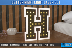 Letter Led Night Light Laser Cut Bundle, Alphabet Light Box Product Image 9