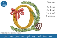 Letter O Embroidery Design - Christmas Pattern Product Image 1
