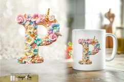 LETTER P| 3d floral marshmallow clipart png Product Image 1