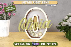 Personalized Piggy Bank Laser Cut | Letters | Money Box |CNC Product Image 1