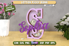 Personalized Piggy Bank Laser Cut | Letters | Money Box |CNC Product Image 1