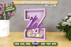 Personalized Piggy Bank Laser Cut | Letters | Money Box |CNC Product Image 1