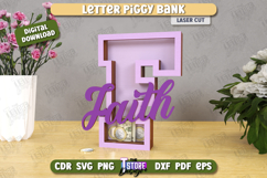 Personalized Piggy Bank Laser Cut | Letters | Money Box |CNC Product Image 1