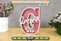 Personalized Piggy Bank Laser Cut | Letters | Money Box |CNC Product Image 1