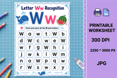 W alphabet find mark Letter recognition printable worksheet Product Image 1