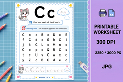 C uppercase lowercase Letter recognition printable worksheet Product Image 1
