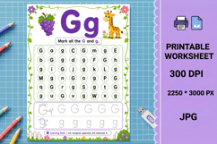 G uppercase lowercase Letter recognition printable worksheet Product Image 1