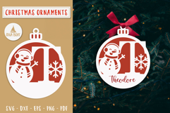 Letter T Christmas Personalized Ornament Laser cut