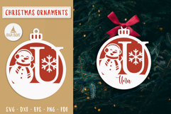 Letter U Christmas Personalized Ornament Laser cut