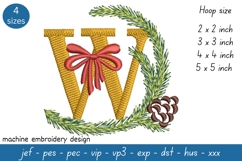 Letter W Embroidery Design - Christmas Pattern Product Image 1