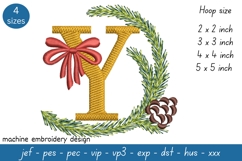 Letter Y Embroidery Design - Christmas Pattern Product Image 1