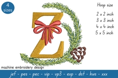 Letter Z Embroidery Design - Christmas Pattern Product Image 1