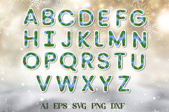 3d Christmas alphabet A-Z svg, Layered Christmas laser cut Product Image 3