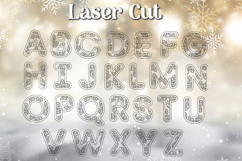 3d Christmas alphabet A-Z svg, Layered Christmas laser cut Product Image 2