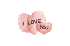 Lettering i love you with heart watercolor Product Image 1