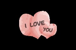 Lettering i love you with heart watercolor Product Image 2