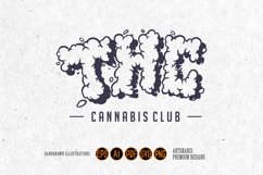 Lettering words cannabidiol monochrome with smoke effect svg Product Image 1