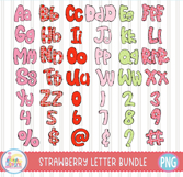 Strawberry Doodle Alphabet Letters| Summer Sublimation Alpha Product Image 2