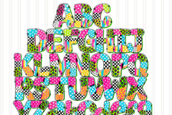Retro Doodle Letters Alphabet, Doodle Sublimation Letters Product Image 3