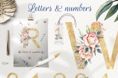 Watercolor set roses and hummingbird Product Image 7