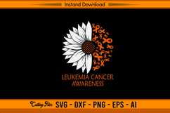 Leukemia Cancer Awareness Sunflower Ribbon SVG Product Image 1