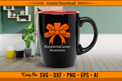 Leukemia Cancer Awareness Orange Bow Ribbon SVG Product Image 3