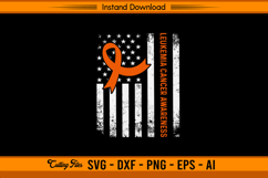 Leukemia Cancer Awareness USA Flag SVG Product Image 1