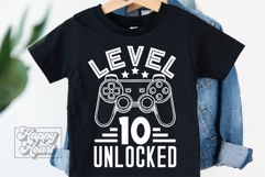 Level 10 Unlocked Birthday Boy Girl SVG PNG 10th Video Game Product Image 1