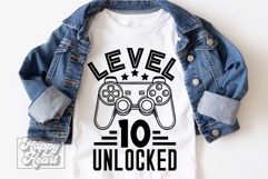 Level 10 Unlocked Birthday Boy Girl SVG PNG 10th Video Game Product Image 4